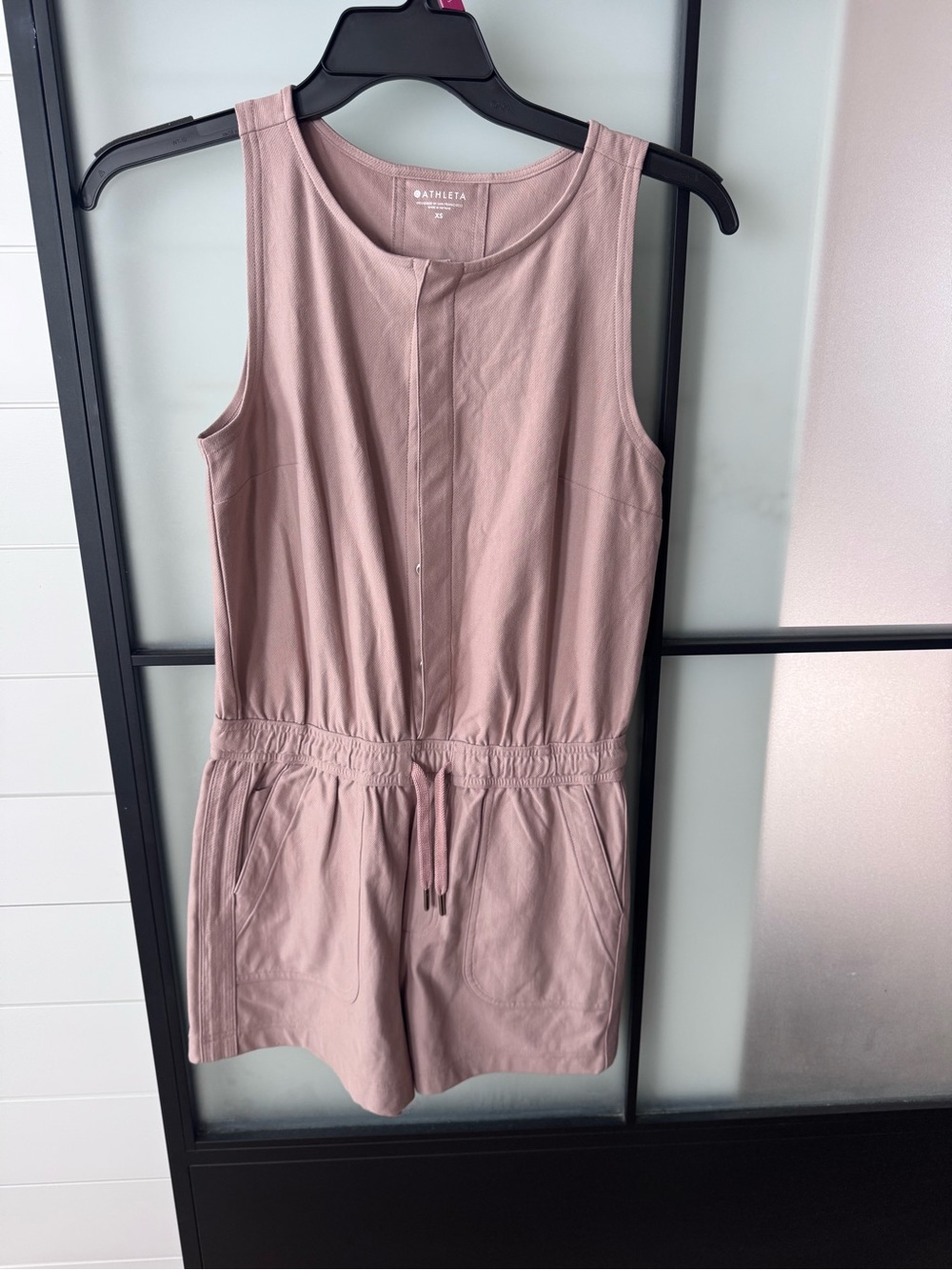 Athleta Dusty Rose Sleeveless Drawstring Romper